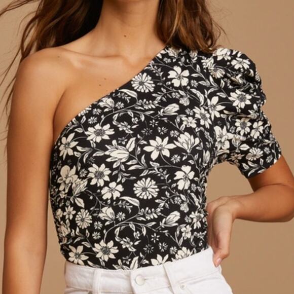 Intimately Free People NWT Somethin Bout You Floral Print One-Shoulder Bodysuit - Picture 1 of 13
